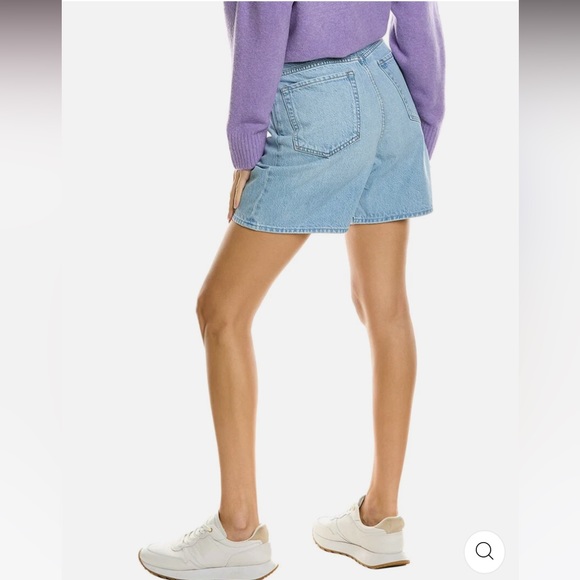 NWT Mother SNACKS! The Pleated Fun Dip vintage high waisted Shorts blue - Picture 13 of 17